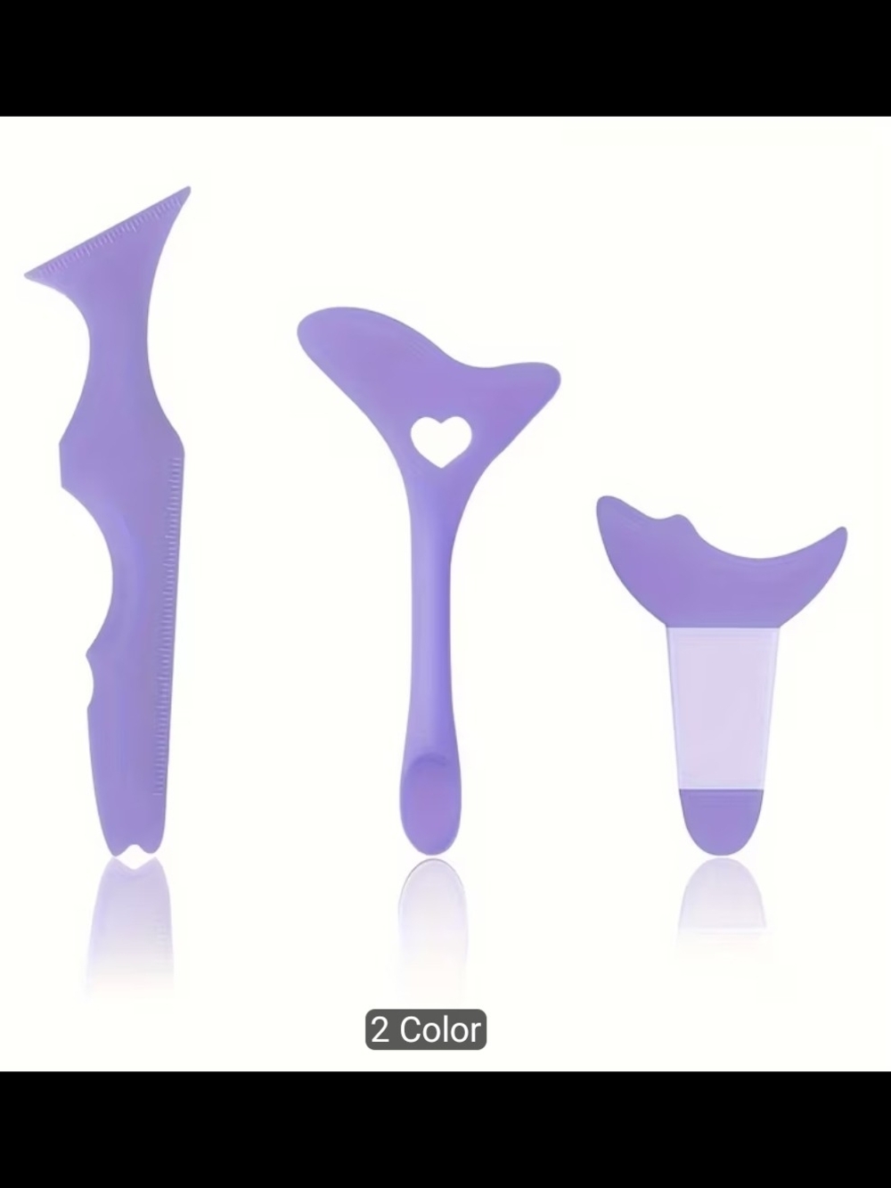 3 Pcs Makeup Tools Set - Lavender
